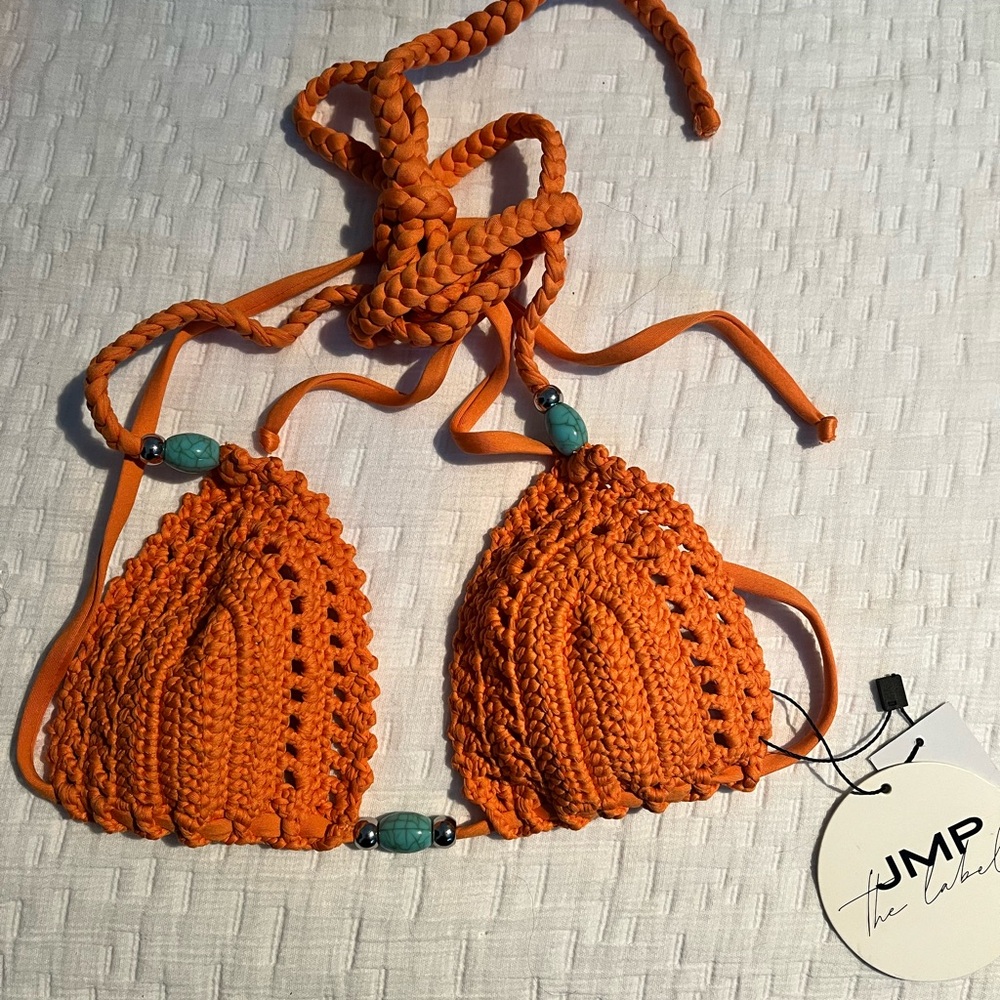 Orange Crochet Bikini Top & Bottom